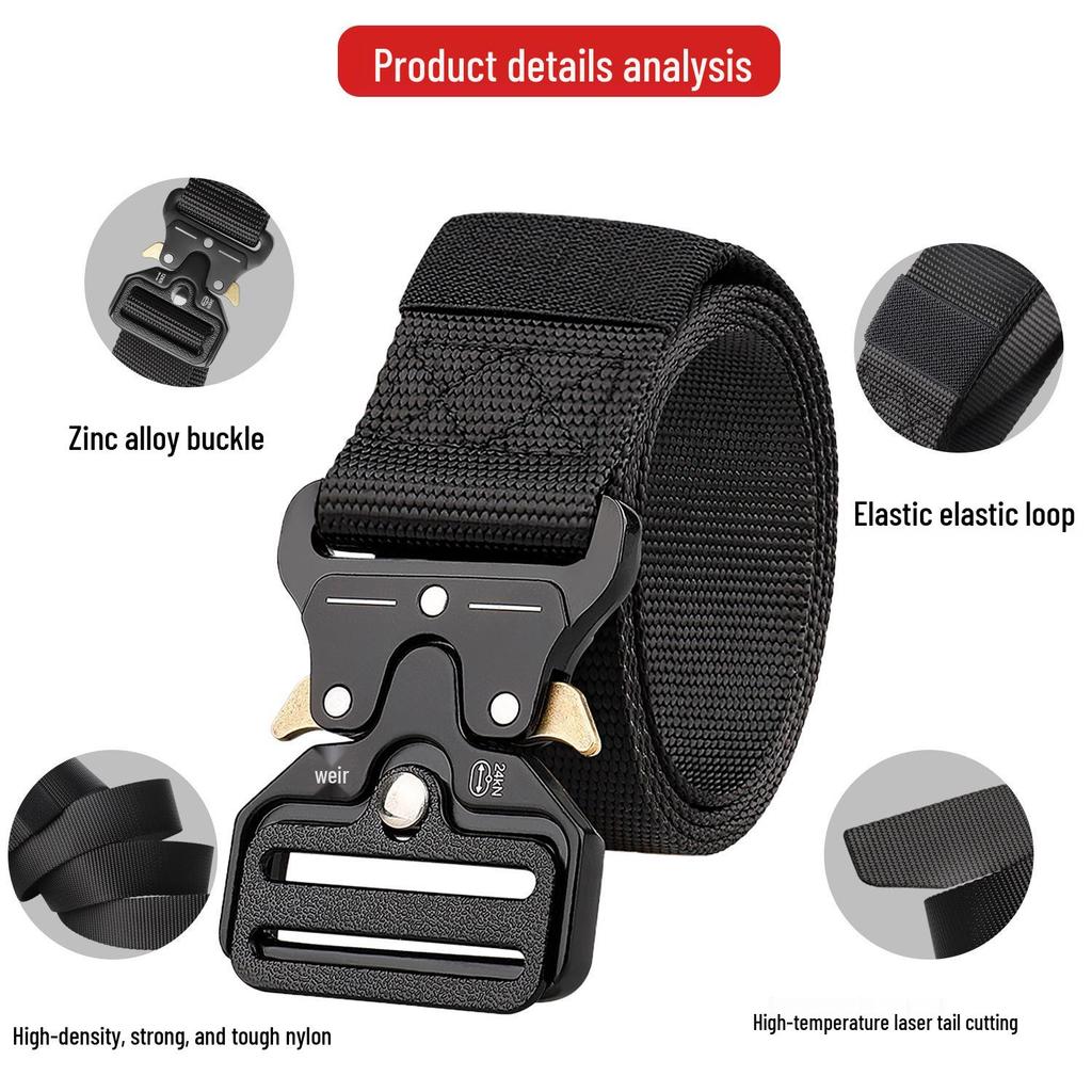 Cross-border Cobra Tactical Belt: Outdoor Military Leather Belt with Alloy Insert Buckle