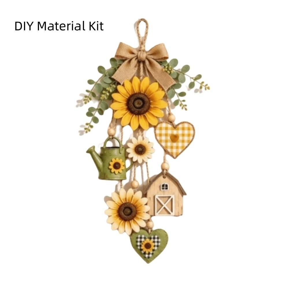 Wooden Autumn Theme Decorations Kit Maple Leaf Fall Harvest Pendant Material Kit Party