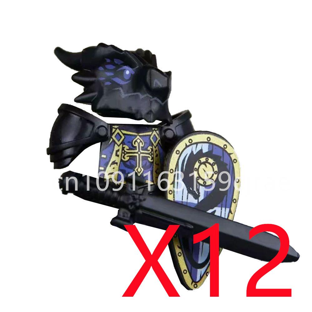 Совместимые MOC Средневековые Строительные Блоки Персонажи Солдаты Рыцари Драконов Черный Лев Орел Игрушка Подарок Кирпичики Фермер Солдат X048