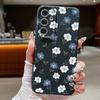 Тонкий матовый чехол из ТПУ с цветочным принтом для Samsung S25 Ultra S24 FE S23 S22 A16 A15 A56 A55 A36 A35, кожаная текстура, мягкий, ударопрочный, однотонный чехол для телефона