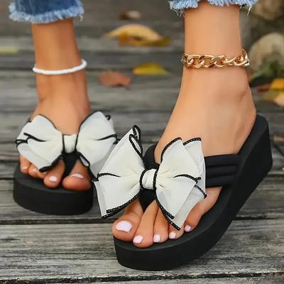 Женская обувь 2025 летние пляжные тапочки цветы сандалии на высоком каблуке для женщин нескользящие шлепанцы для женщин домашняя обувь