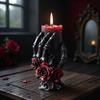 3D Skeleton Hand Candle Mold Halloween Skeleton Hand Rose Skull Silicone Mold for Epoxy Resin Casting Aromatherapy Soap Candle Making