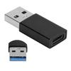 Переходник-конвертер TypeC гнездо на USB3.0 штекер USB быстрая зарядка компьютерные аксессуары(черный )