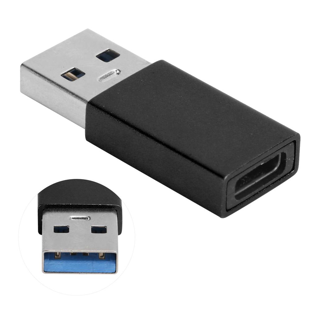 Переходник-конвертер TypeC гнездо на USB3.0 штекер USB быстрая зарядка компьютерные аксессуары(черный )