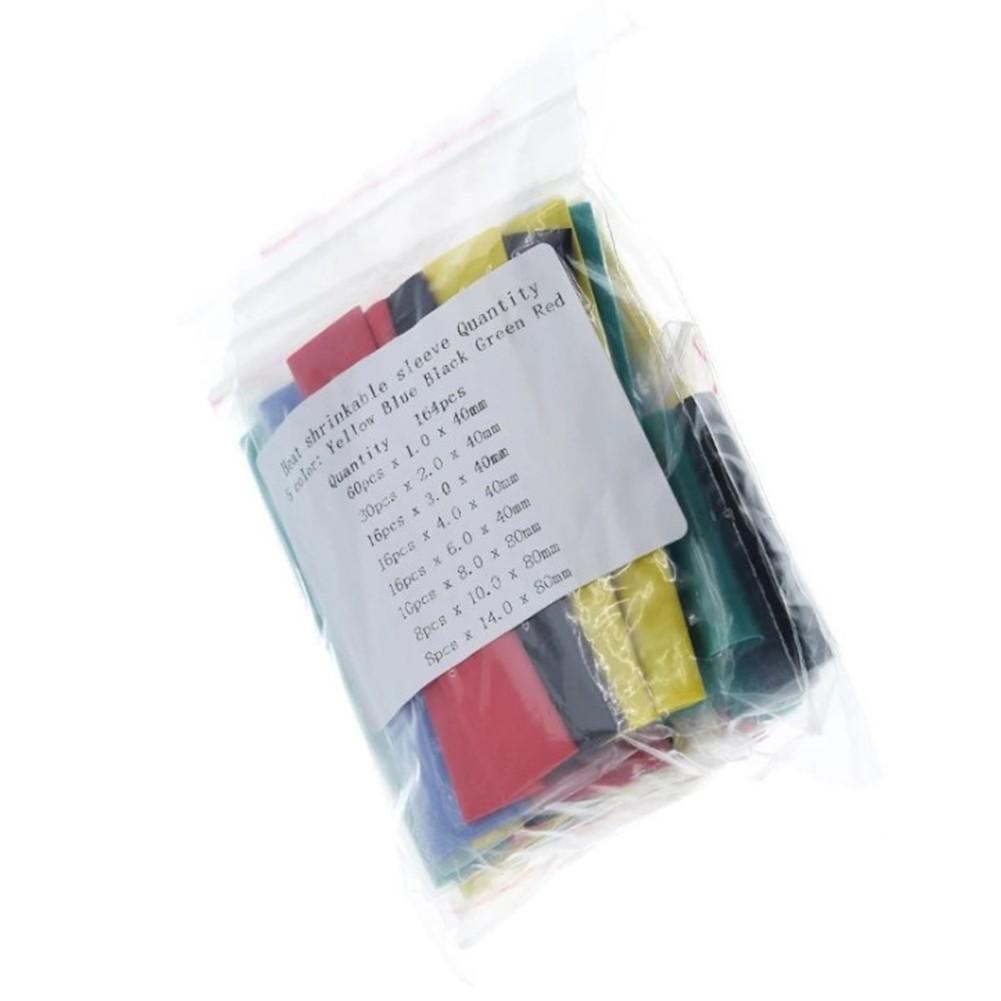 164 Pieces of Household Heat Shrinkable Tube Shrinkable Color Wire Sleeve