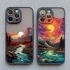 Чехол для телефона с пейзажем восхода солнца для iPhone 17 15 14 Plus Pro Max 16 13 12 11 Pro Max Mini XR X XS Plus Великолепный чехол с горами и рекой