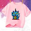 Summer Vintage KPop Demon Hunters Pet Tiger Cartoon Children T-Shirt Anime Short Sleeve Girl Boy Tee Shirt Cute Tops Kid Clothes