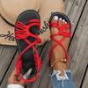 Fashion Women Weave Sandals Flats Clip Toe Casual Shoes Woman 2024 Trend Outdoor Flip Flops Shoes Beach Dress Autumn New Mujer Zapatos