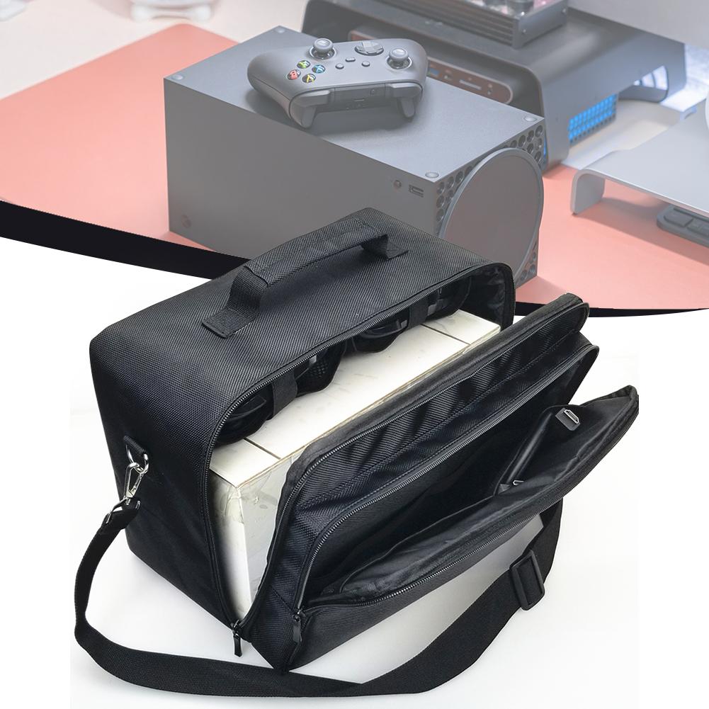 Двухслойная сумка для переноски игровой консоли Xbox Series X/S, беспроводных контроллеров и аксессуаров, водонепроницаемая защитная сумка на плечо