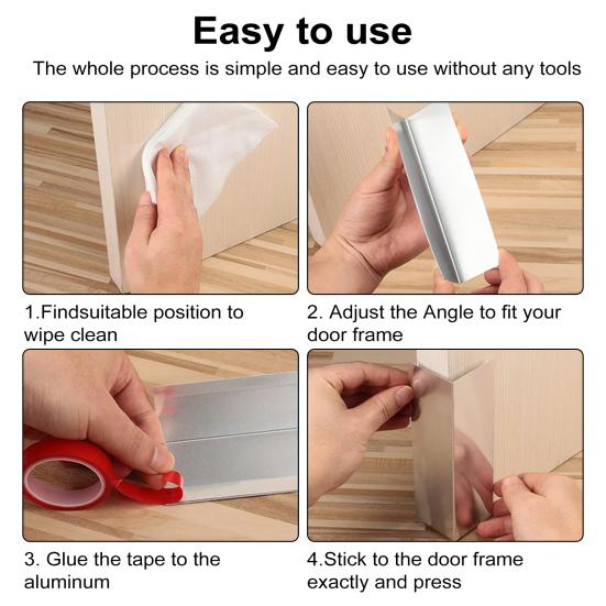 Yousheng 4 шт. Защитные уплотнители для гаражных ворот, металлические защитные щиты для защиты от непогоды, барьер для подметания дверей с клейкой лентой для внутреннего и наружного использования, для домашнего гаража