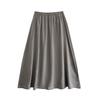 Half Length Skirt for Women In Spring Slimming Off A-line Half Length Skirt In Apricot Color High Waist Medium Length Skirt