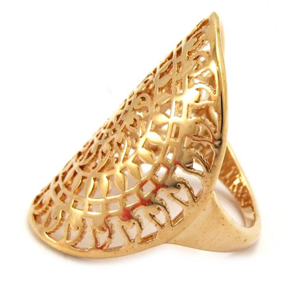 Позолоченное кольцо "Кармен" розовое золото (gold Pink) - 25х29 мм