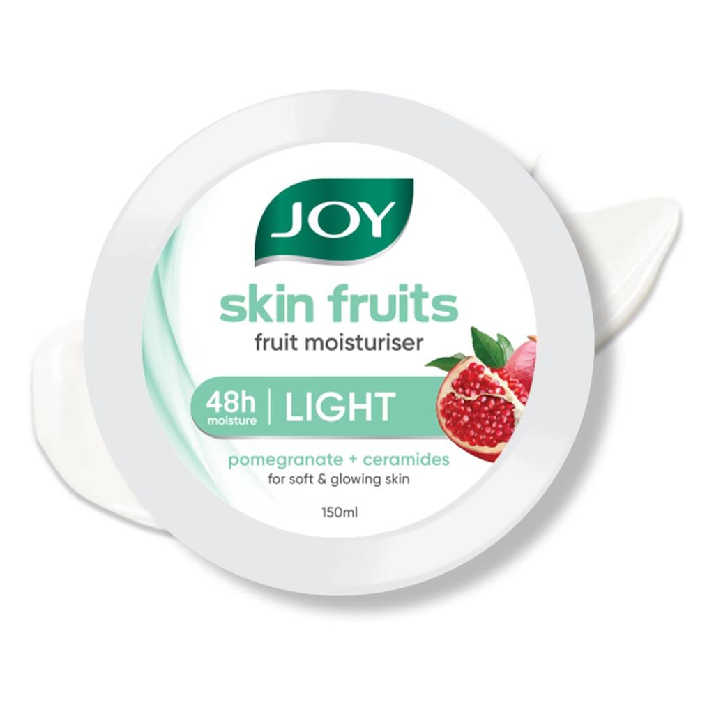 JOY Skin Fruits Non-Oily Light Moisturizer 150ml Pack of 1 for Pomegranate Fast Absorbing Hydration and Smooth Skin