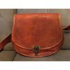 Goat Leather Women Purse Handmade Shoulder Handbag Crossbody Brown Bag