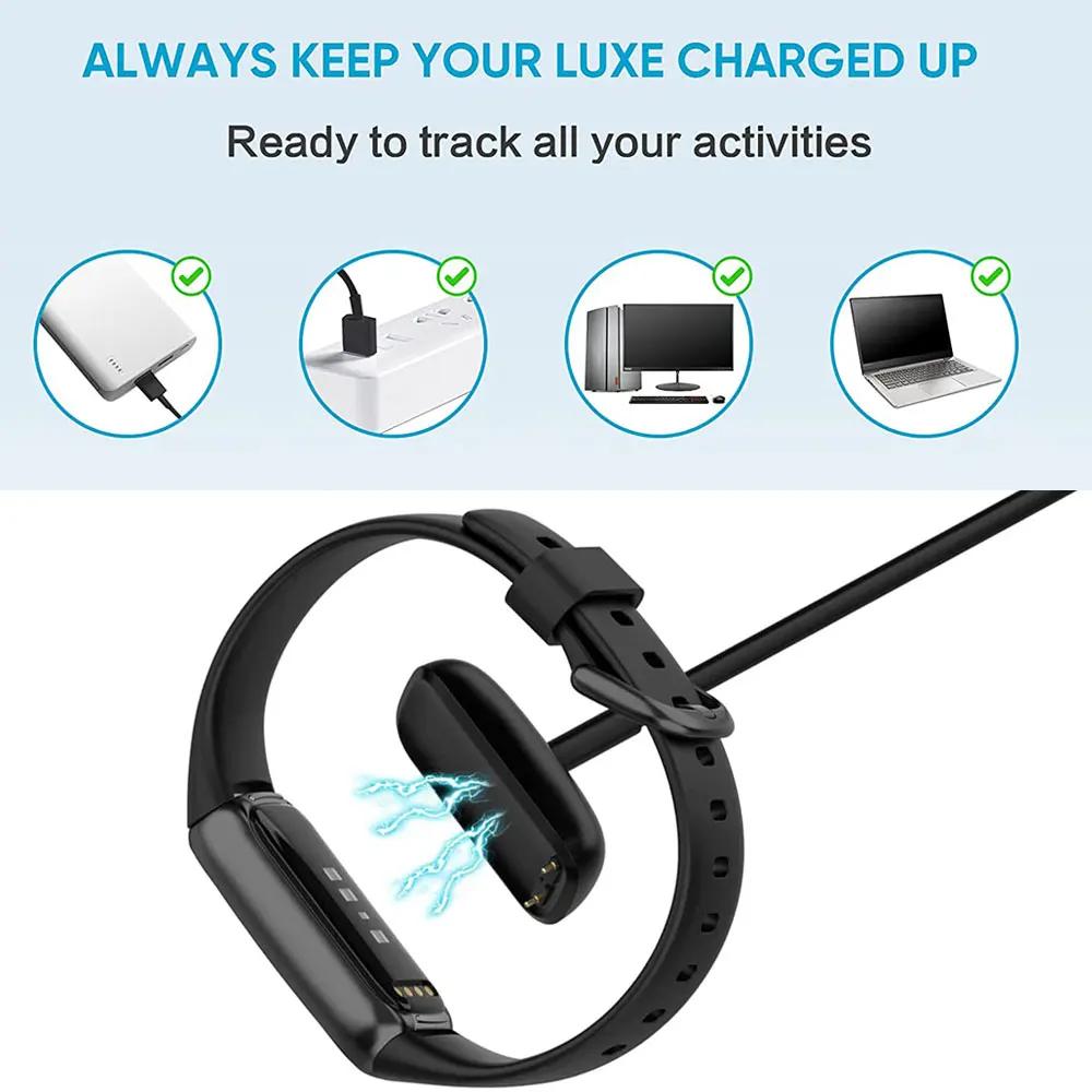 USB-кабель для зарядки Fitbit Charge 5 6, сменный адаптер для зарядки, зарядный шнур, зарядная док-станция для часов Fitbit Luxe