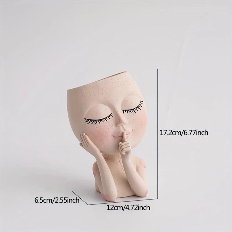 Суккулентный креативный кукольный цветочный горшок, зеленое растение персонализированное украшение, цветочный горшок из смолы