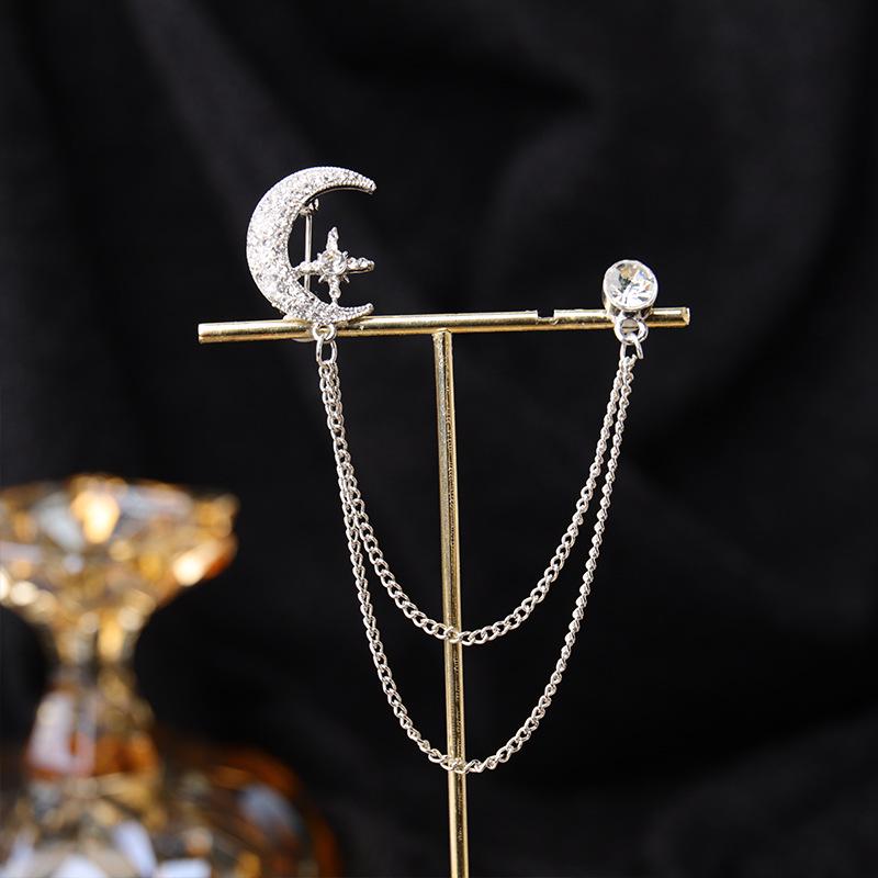 Baroque Rhinestone Pearl Corsage Necklace Brooch - Retro British Court Suit Accessory