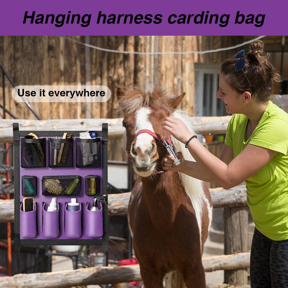 Horse Tack Storage Bag Large-Capacity Horse Trailer Organizer Multi-Pocket Storage Hanging Bag Horse Stable Supplies