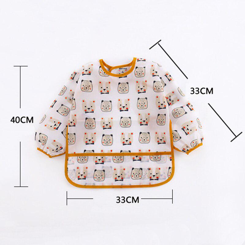 Детские нагрудники, водонепроницаемый фартук с длинными рукавами и мультяшным принтом, детские вещи для кормления