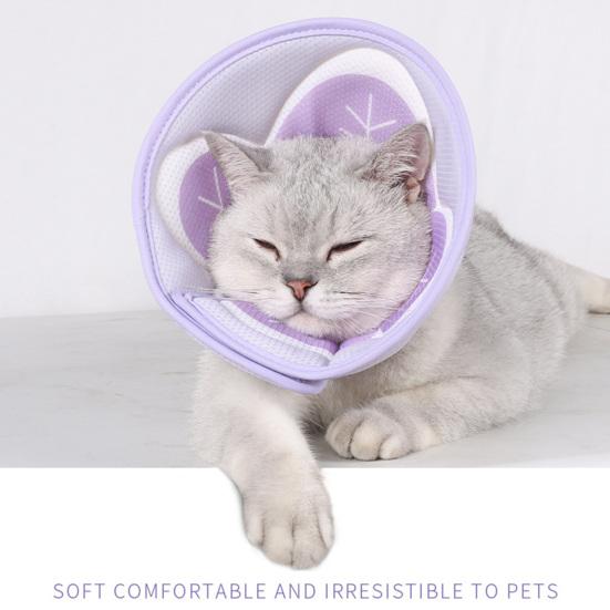 Pet Collar Adjustable Soft Cat Recovery Collar Comfortable Breathable Pet Cone Collar for Post-Surgery