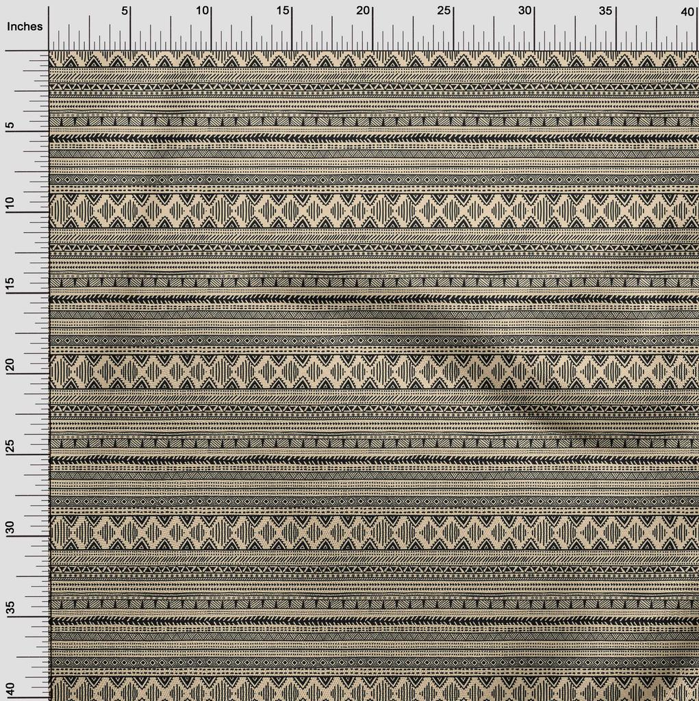 oneOone Cotton Flex Beige Fabric Tribal  Diy Clothing Quilting Fabric Print Fabric By Yard 40 Inch