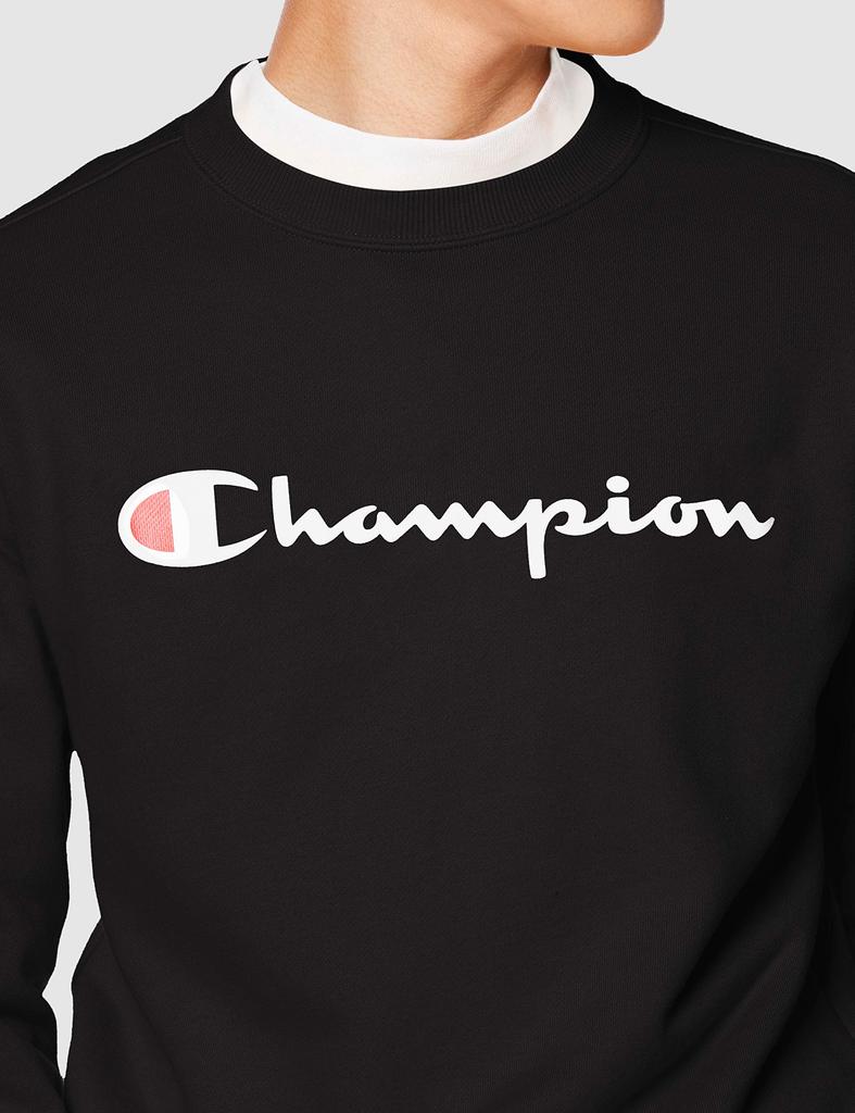 SWEATSHIRT Long Script Logo Crew Neck M [Champion] (Old Model) Sweatshirt, Sleeve, Print, Sweatshirt, Basic, Men's, Black,