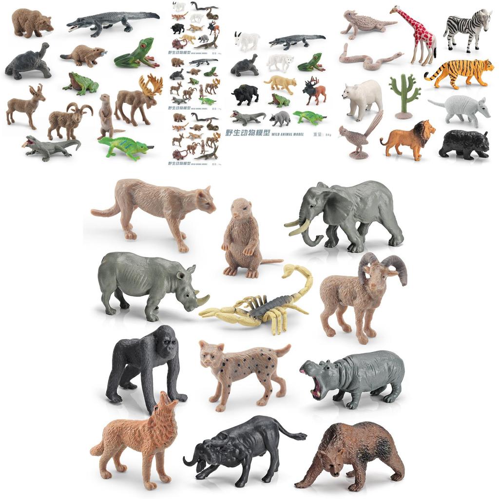 Realistic Forest Animal Figurines Including Reindeer Grizzly Bear And North American Bison Models For Home Decor