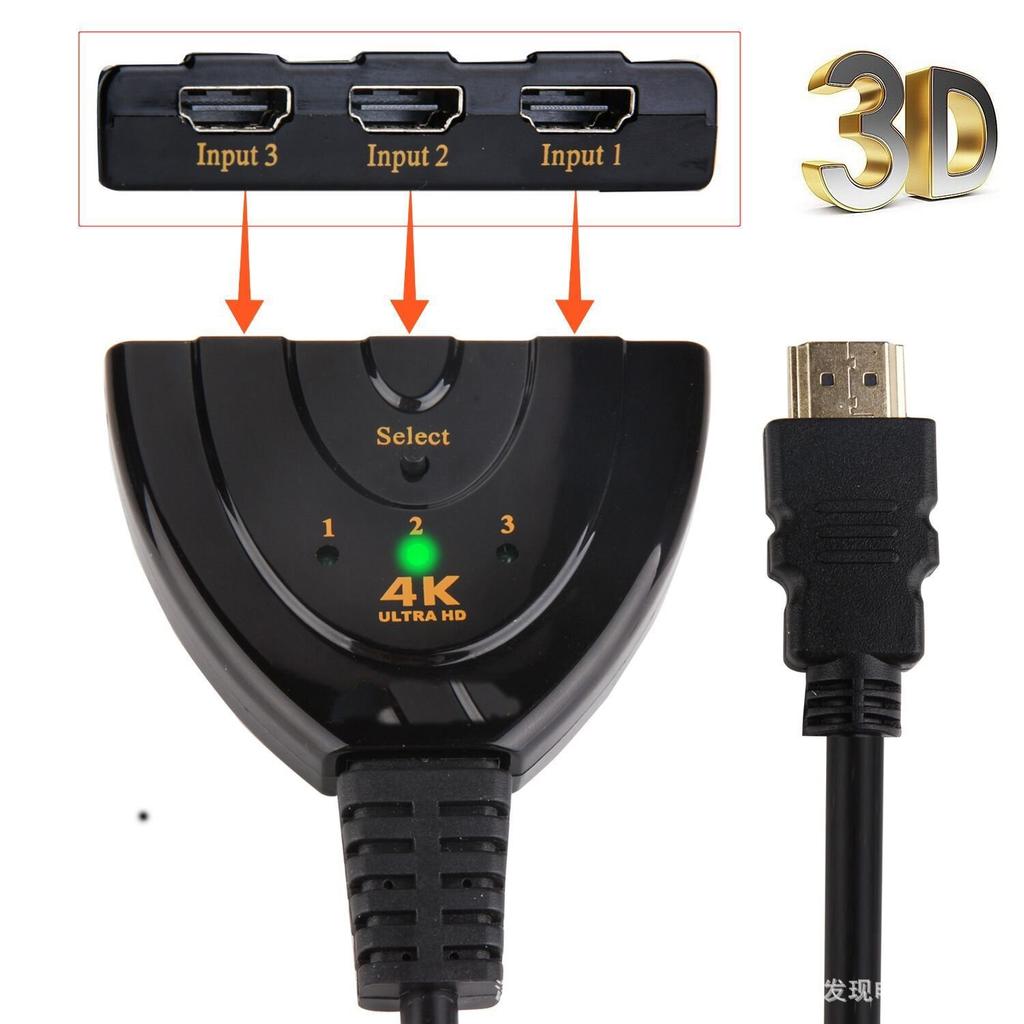 HDMI-совместимый коммутатор 4K*2K 60 Гц 3D Mini 3 порта 1.4b 4K коммутатор-разветвитель 1080P 3 в 1 выход порт концентратор для DVD HDTV Xbox PS3 PS4