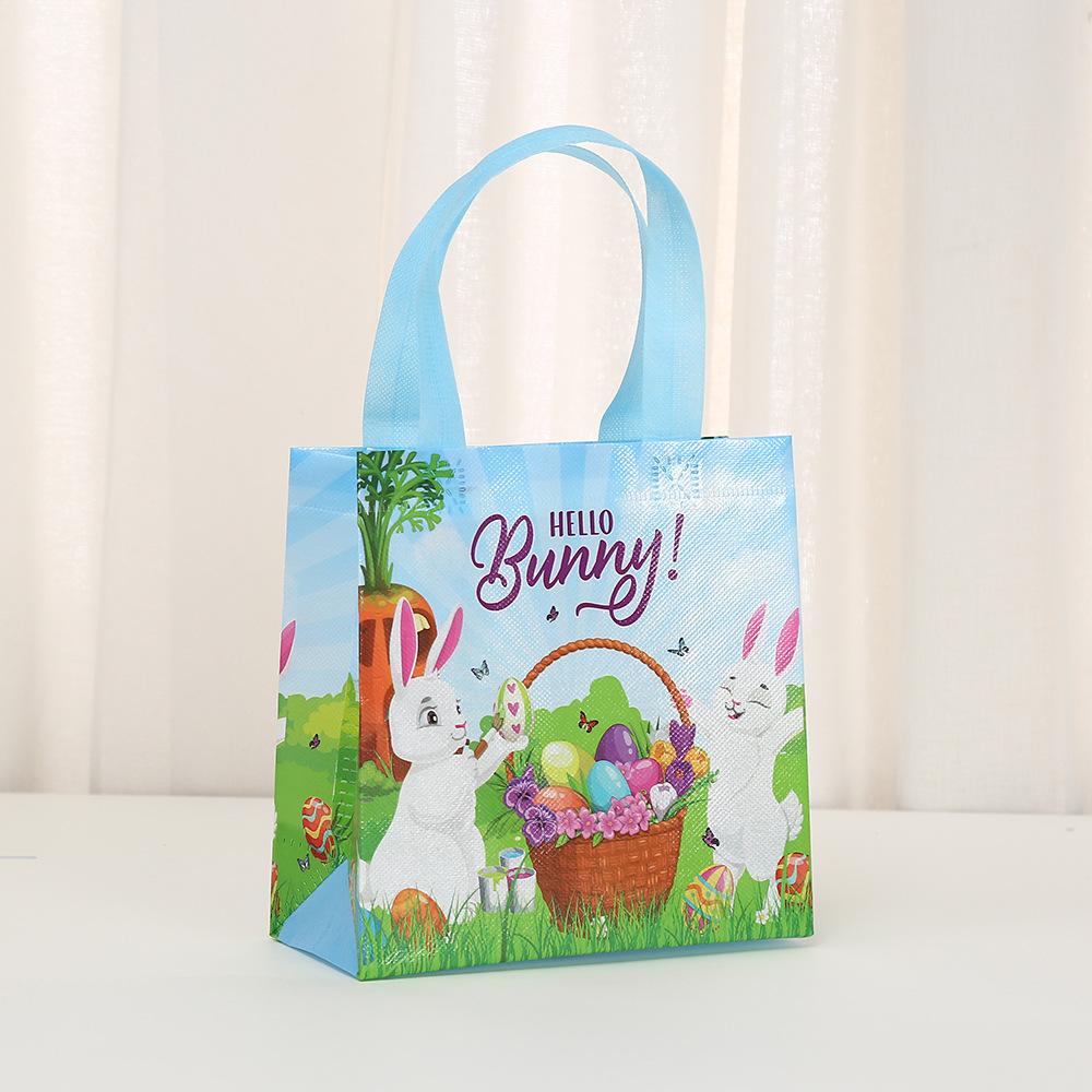 12/30pcs Reusable Non Woven Easter Party Gift Tote Bags Festive Durable Eco-Friendly Packaging Goodies Container