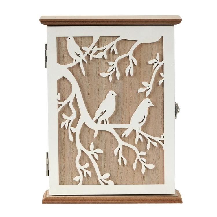 Wooden With Wall Key Cabinet Mail Slot Bucolic Home Organizers Space Saving Design Natural Finish Concealed Storage Compartment For Entryway