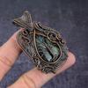 Лабрадорит Драгоценный Камень Ручной Работы Медная Проволока Плетение Древо Жизни Подвеска 2,76" G4h55