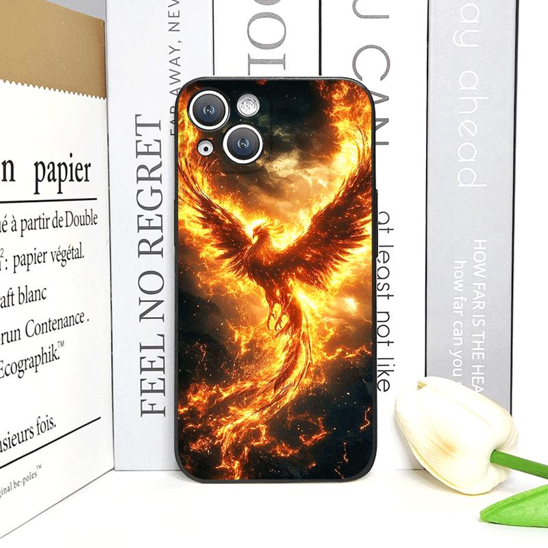 Роскошный чехол для телефона с узором «Перо Феникса и Пламя» для iPhone 17 16 12 11 14 Plus 13 14 15 Pro Max 12 13 Mini X XS MAX XR Мягкий чехол