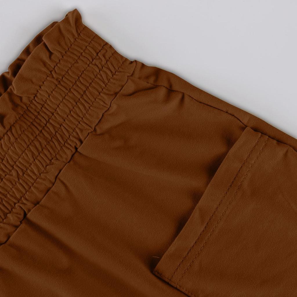 Women's Solid Color Casual Loose Pocket Hip-lifting Slim High Waist Wide Leg Pants