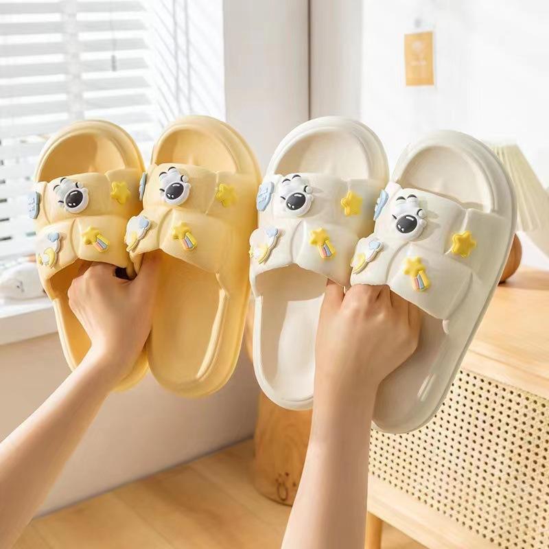 Fashion Slippers Female Wearing Slip Resistant Couples Outside Summer Indoor Student Dormitory Bathing Thick Sole Home Slippers Female