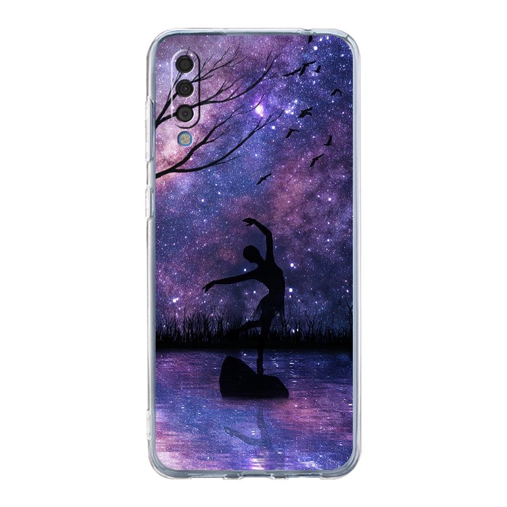 Простой балетный танец лебедя для Samsung Galaxy A14 A50 A70 A30 A40 A20E A10 A10S A20S A02S A04S A12 A22 A32 A34 A42 A52 5G A54 Чехол