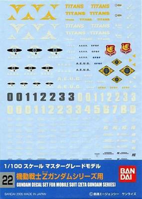 Gundam Decal MG масштаб Z серии 0134149 №22 1/100
