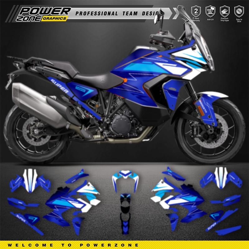 PowerZone Motorcycle Graphics Backgrounds Decals for Stickers Kit For KTM ADVENTURE SUPERMOTO 2021 2022 2023 ADV1290 R S ADV-R