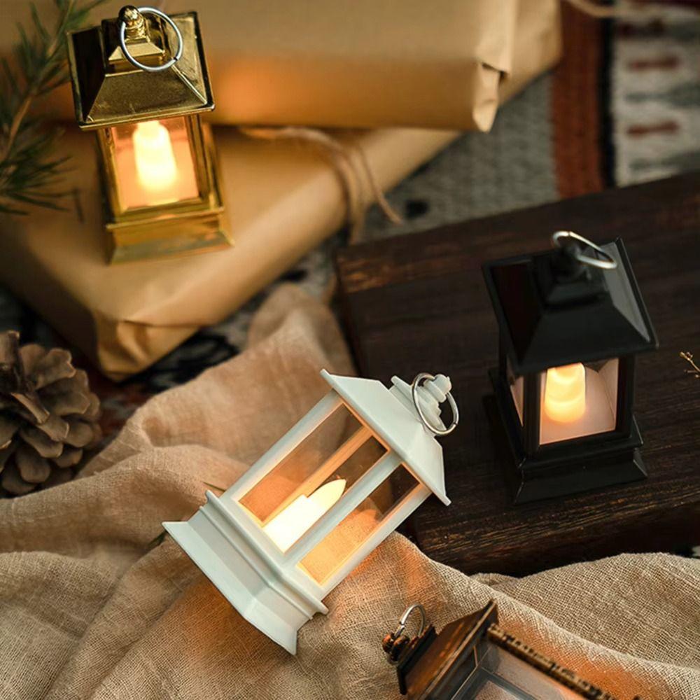 Flameless LED Electronic Candle Light Retro Outdoor Hanging Small Lanterns  Party Supplies