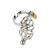 Stainless Steel Penis Lock Bird Chastity Cage Cock Ring Urethral Plug Sound Metal Slave Bondage Restraint Belt Sex Toy Male