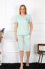 Women's Style Plus Size Pajama Set Large Size Viscon Water Green Capri Pajama Set