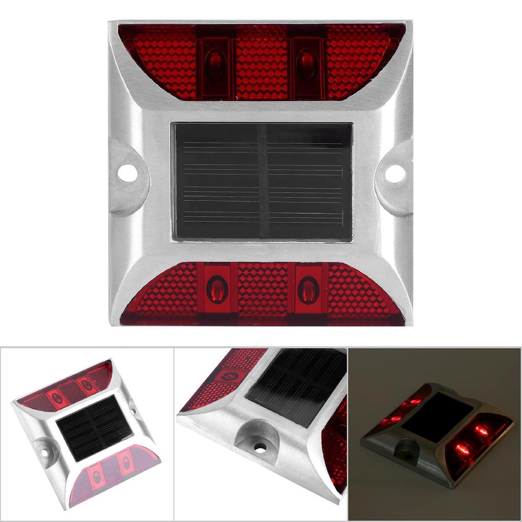 Алюминиевый сплав Солнечная энергия Водонепроницаемый 4 светодиодных лампы Уличный дорожный свет для подъездной дороги Красный