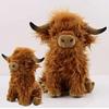 25cm Simulation Highland Cow Plush Animal Doll Soft Stuffed Highland Cow Plush Toy Kawaii Kids Baby Gifts Toy Home Room Decor