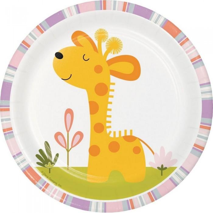 Creative Party Одноразовые тарелки Happi Jungle Giraffe (Пакет из 8)
