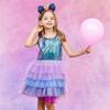 3-8 лет Летнее платье-русалка для девочек Детское платье-пачка принцессы Радуга для малышей Платья для вечеринок на день рождения Наряд для маленьких девочек Мода