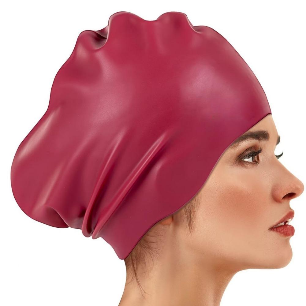 Утолщенный дизайн Водонепроницаемая шапочка для плавания Мягкая шапочка для снорклинга Шапка для серфинга Силиконовый головной убор для плавания Женщины