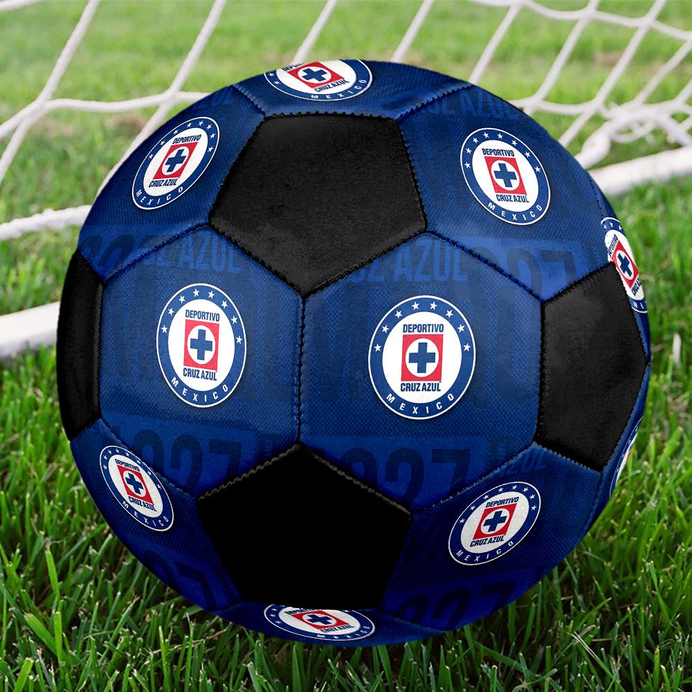 Cruz Azul Soccer Ball, colorful, suitable for all ages, machine-stitched, PVC material, competition grade, durable and high bounce