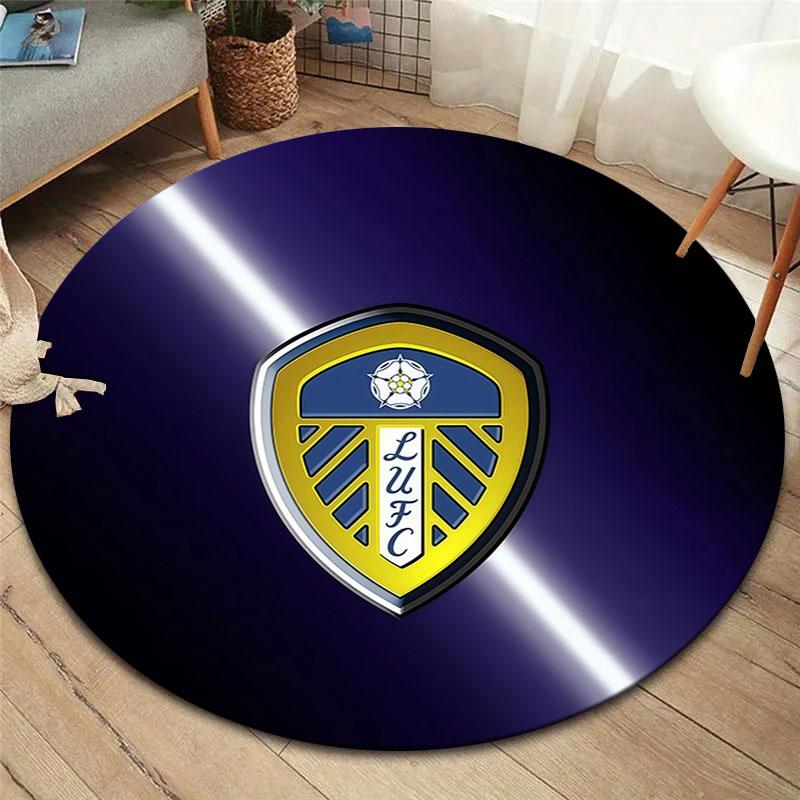 Leeds United Round Area Rug,Carpet Rug for Living Room Bedroom Sofa Playroom Decor,Non-slip Floor Mat
