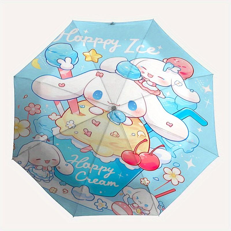 Ice Cream Theme Automatic Opening and Closing Parasol Compact Travel Umbrella with 8 Ribs for Women and Men Ideal Birthday/Christmas Gift, O