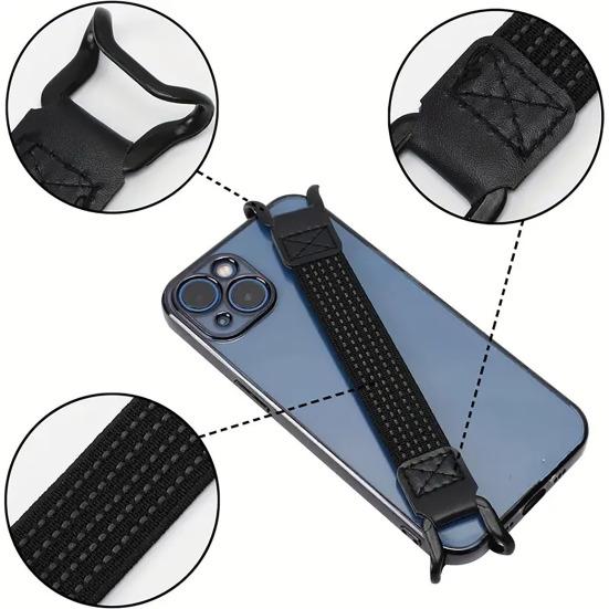 Phone Strap Buckle Operation One-Handed High Anti-Fall Secure Fixing Holder Elastic Phone Strap Back