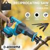 4000RPM Cordless Electric Reciprocating Saw Variable Speed Metal Wood Cutting Saw 4Pcs Saw Blades for 18V Battery